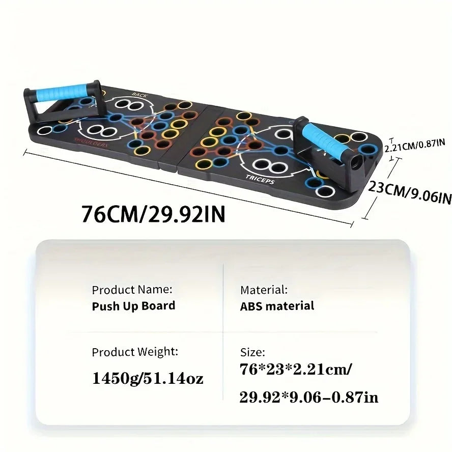 9-in-1 Push Up Board + Resistance Bands (Portable Home Gym Kit)