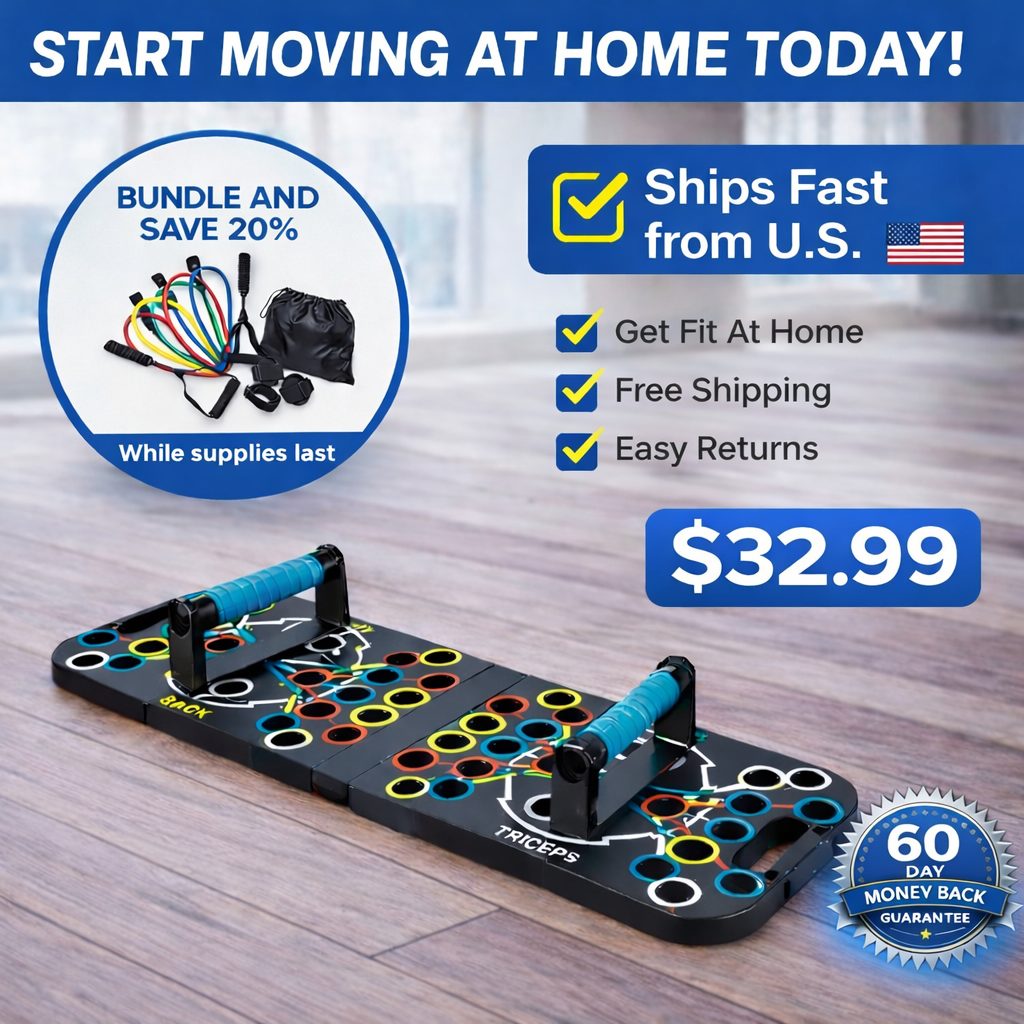 Ultimate 9-in-1 Push Up Board + Resistance Bands