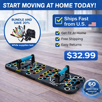 Ultimate 9-in-1 Push Up Board + Resistance Bands